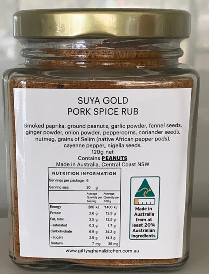 "SUYA GOLD" PORK SPICE RUB - West African Spice Blend Gifty's Ghana Kitchen